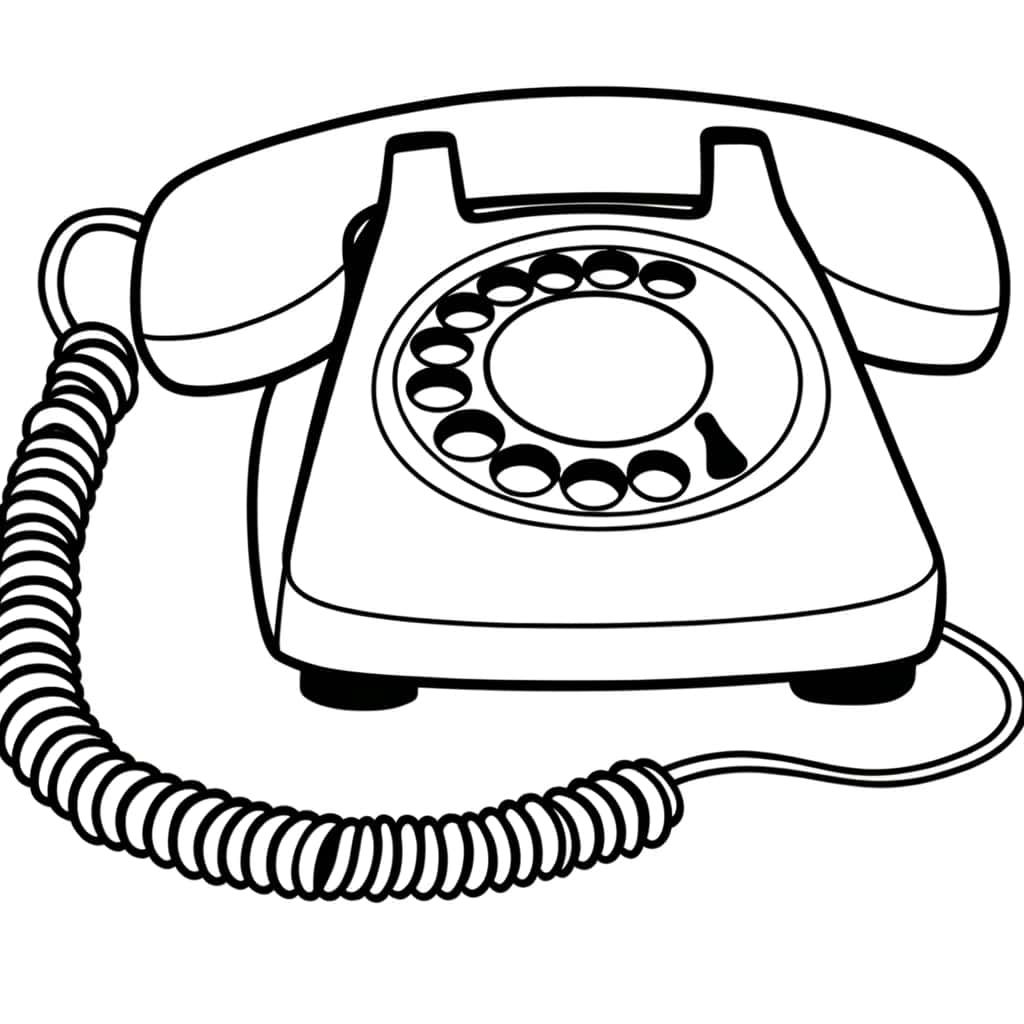 Coloriage Téléphone à cadran à imprimer et colorier
