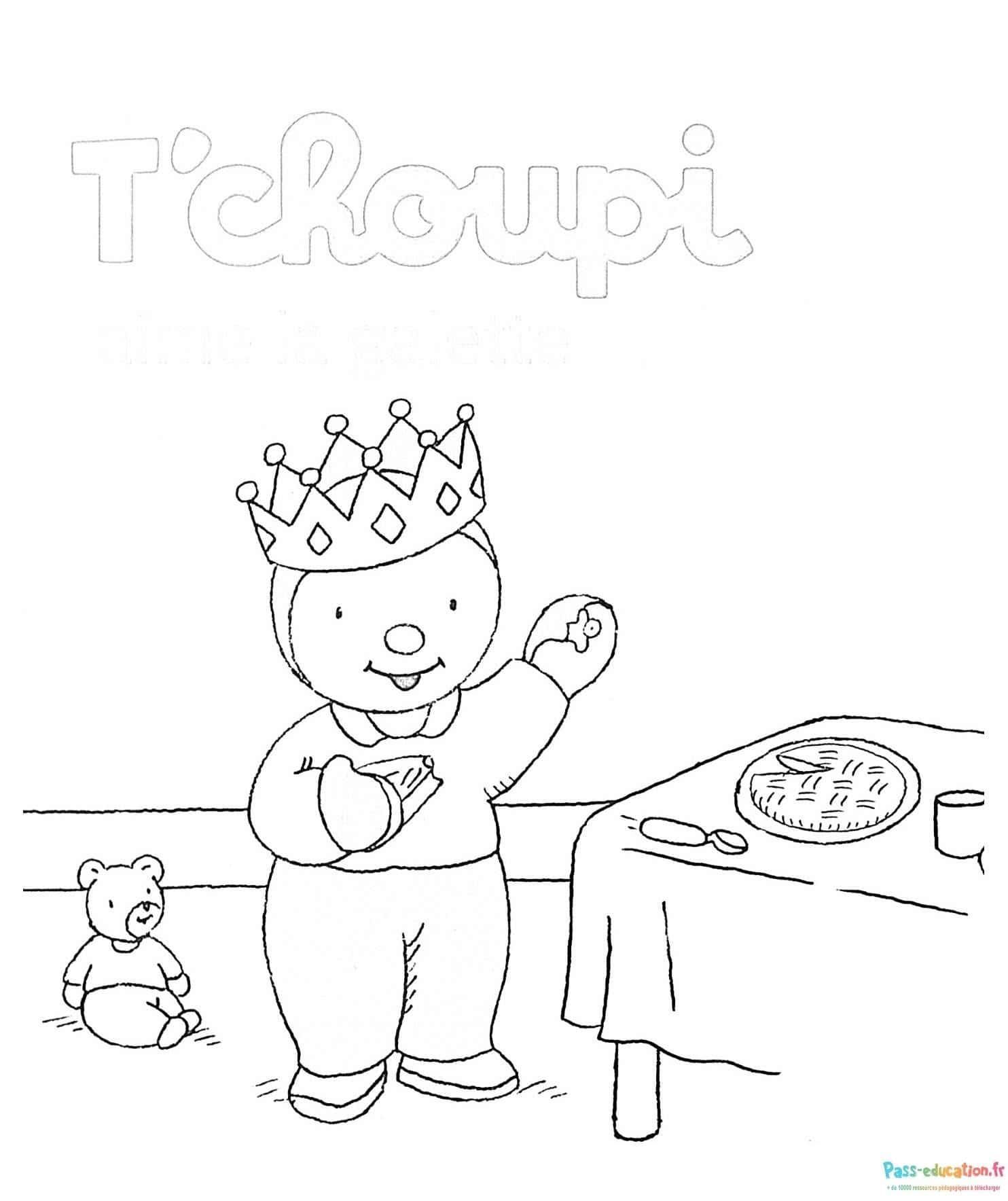 Coloriage Roi et galette à imprimer et colorier