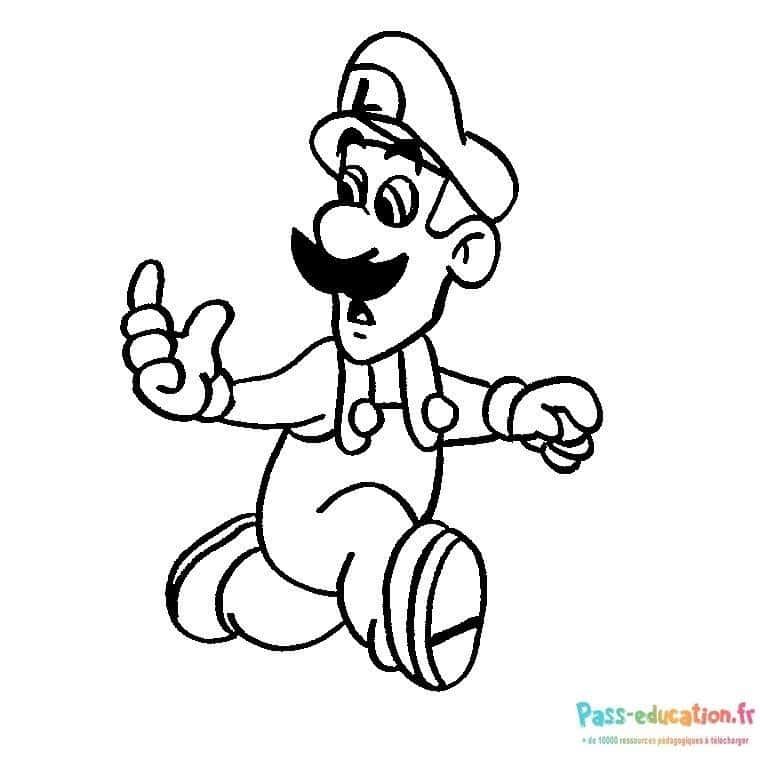 Coloriage Luigi en action à imprimer et colorier
