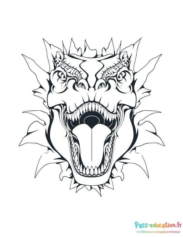 Coloriage T-Rex terrifiant à imprimer et colorier