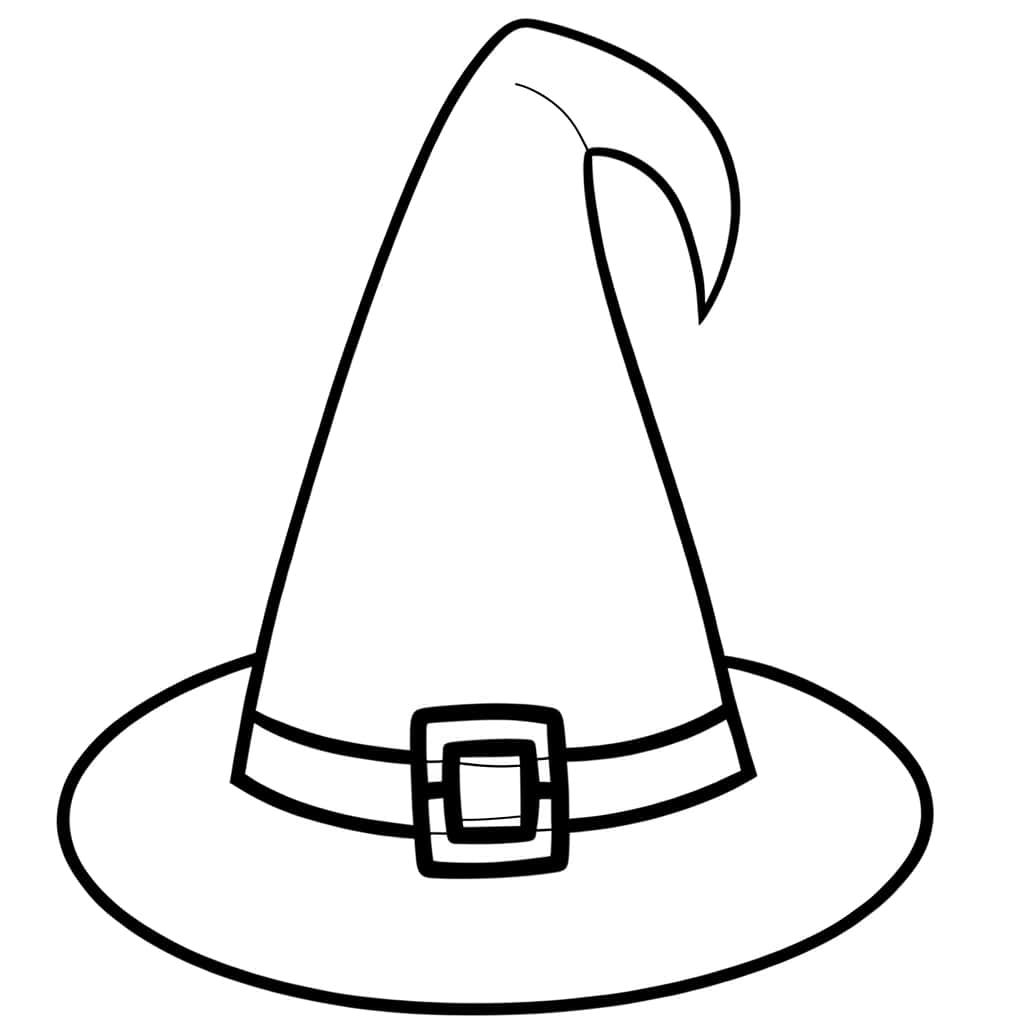 Coloriage Chapeau de sorcière à imprimer et colorier