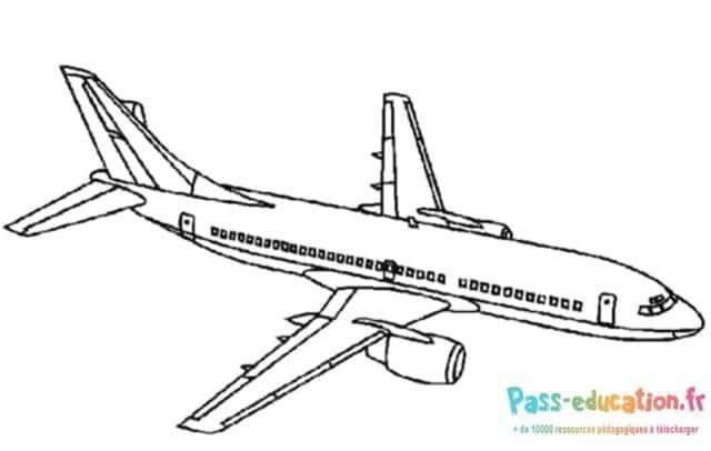 Coloriage Avion de ligne à imprimer et colorier
