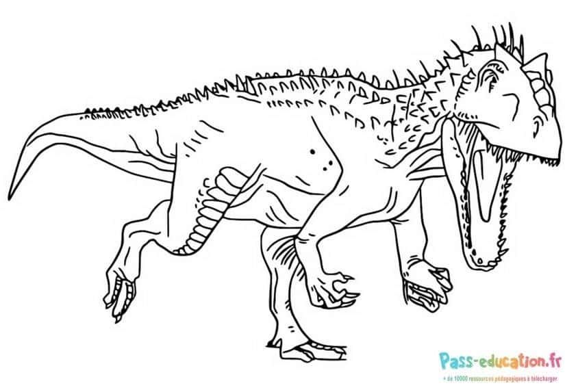 Coloriage Dinosaure féroce à imprimer et colorier