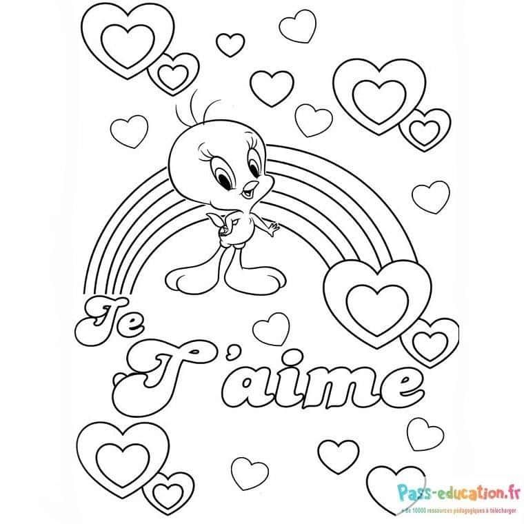 Coloriage Amour et tendresse à imprimer et colorier