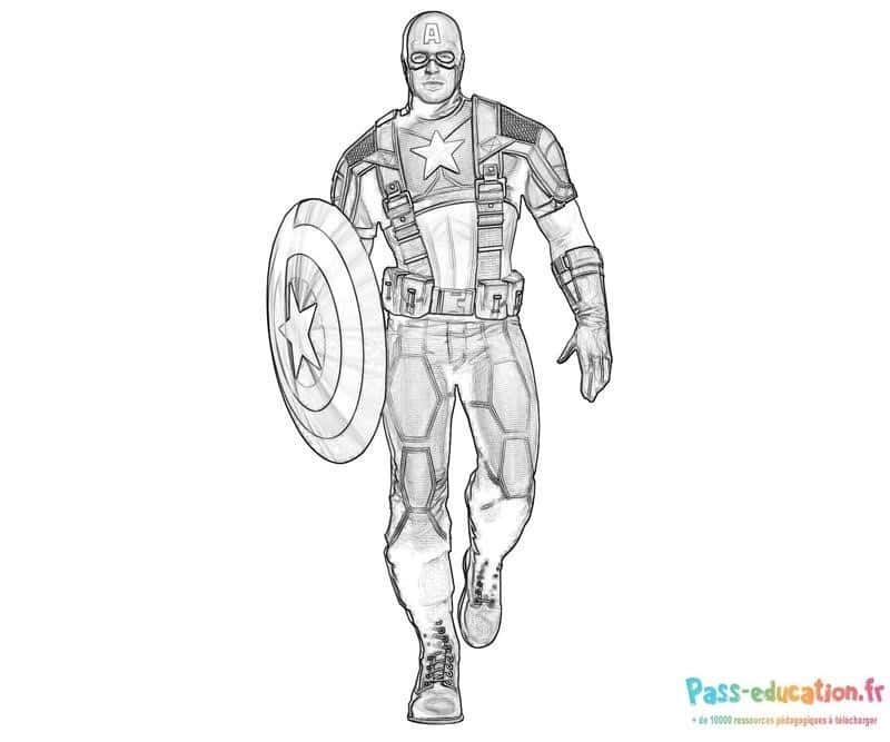 Coloriage Captain America à imprimer et colorier