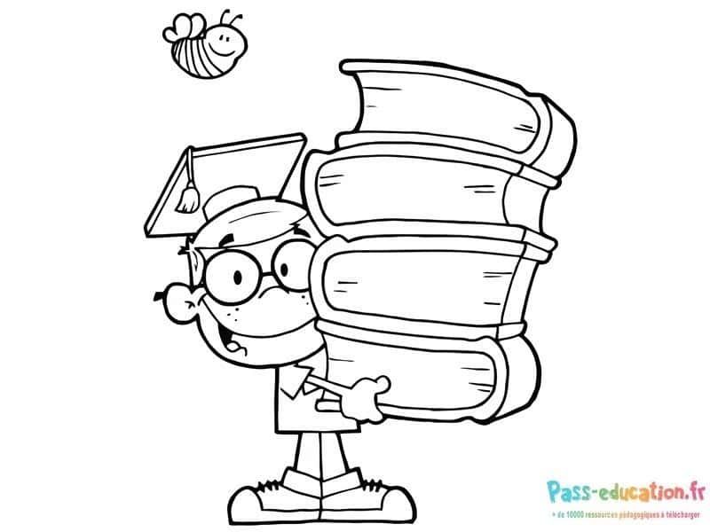 Coloriage Rentrée scolaire chargée à imprimer et colorier