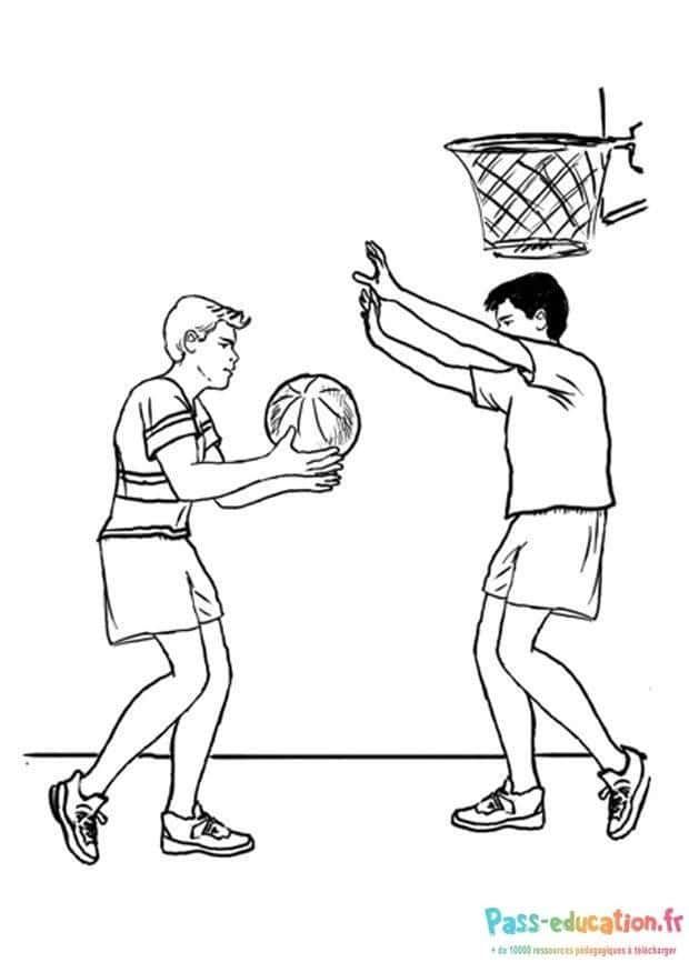 Coloriage Jeu de basketball à imprimer et colorier