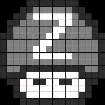 Coloriage Champignon pixel à imprimer et colorier