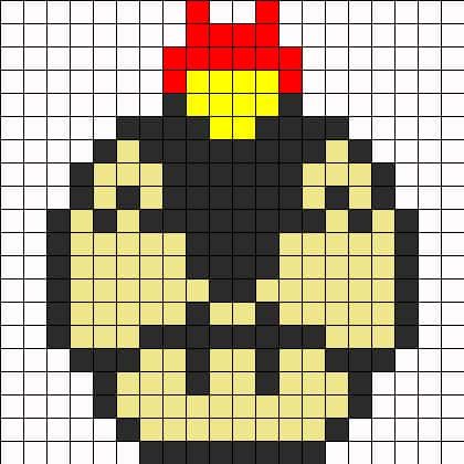 Coloriage Champignon pixelisé à imprimer et colorier