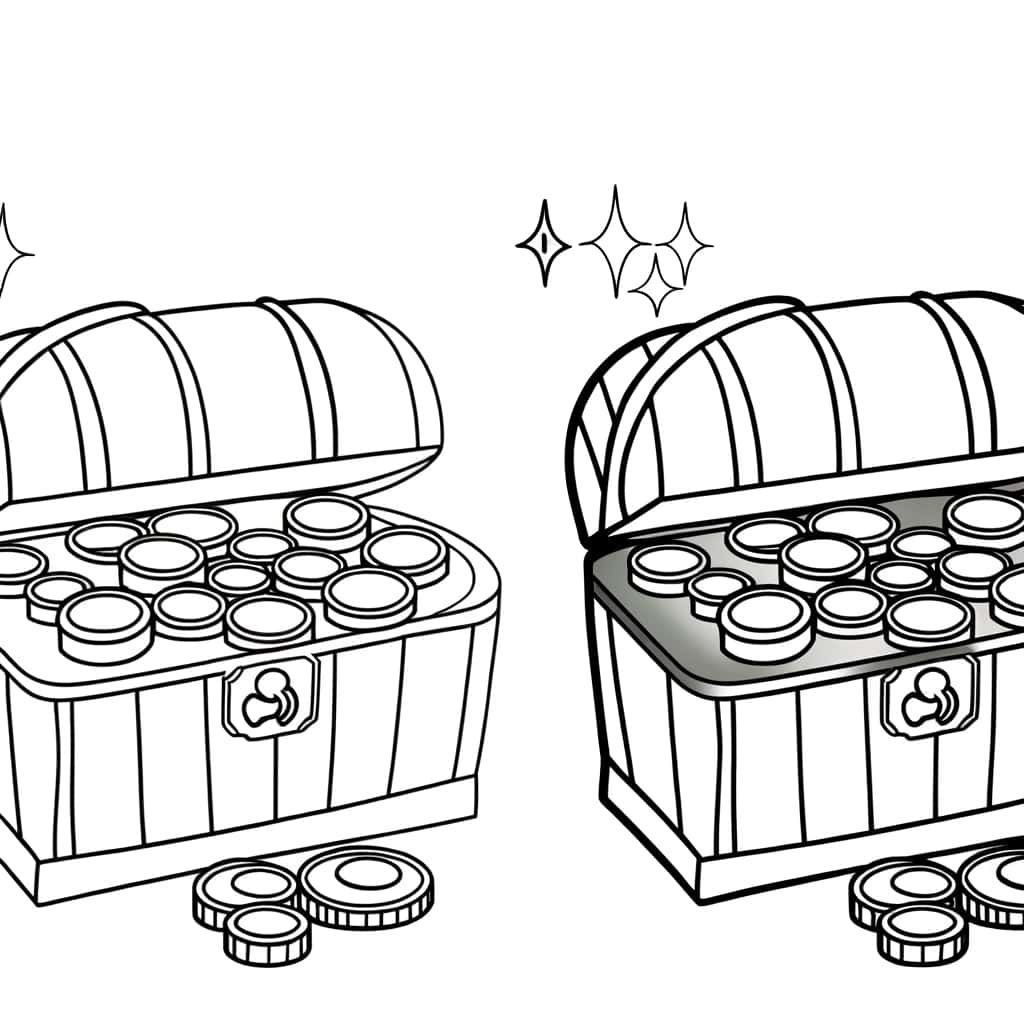Coloriage Coffre au trésor à imprimer et colorier