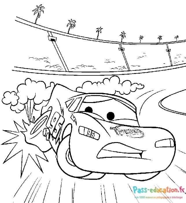 Coloriage Flash Mcqueen à imprimer et colorier