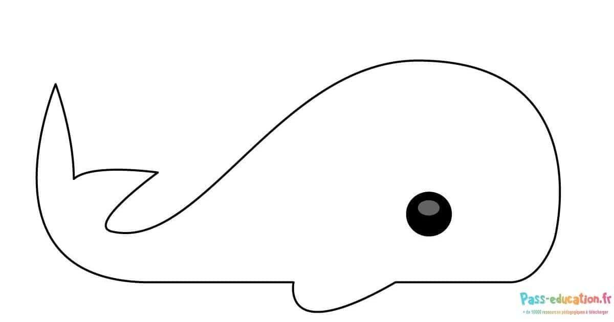 Coloriage Baleine joyeuse à imprimer et colorier