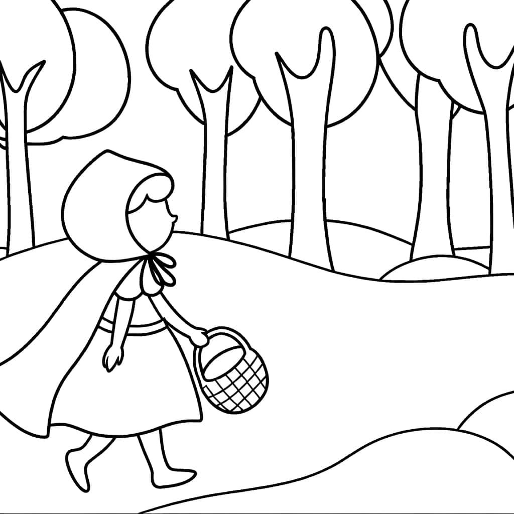 Coloriage Chaperon Rouge à imprimer et colorier