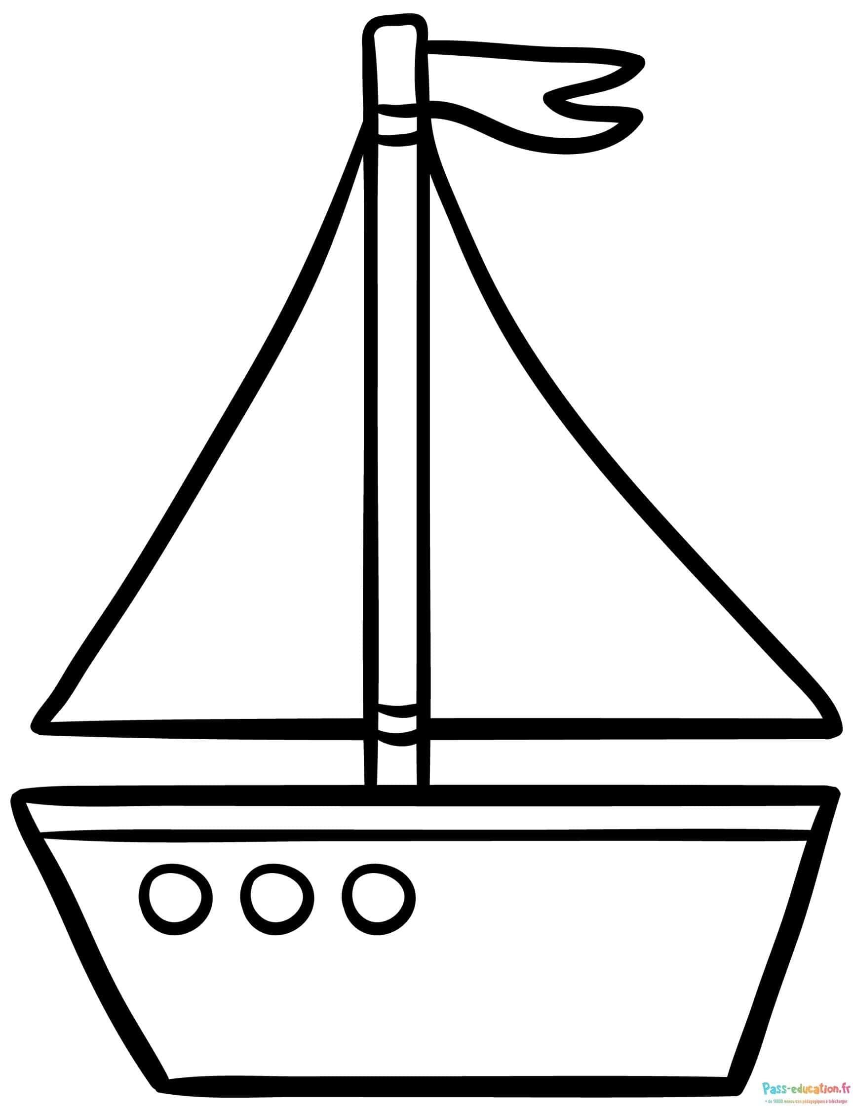 Coloriage Voilier simple à imprimer et colorier