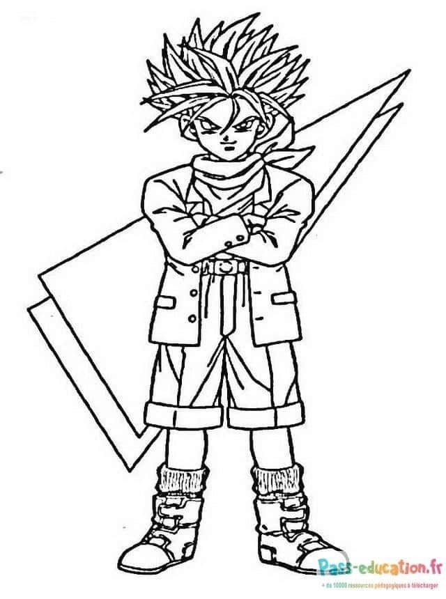 Coloriage Guerrier anime fier à imprimer et colorier
