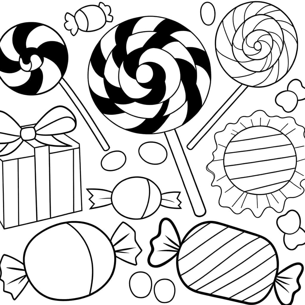 Coloriage Bonbons à imprimer et colorier