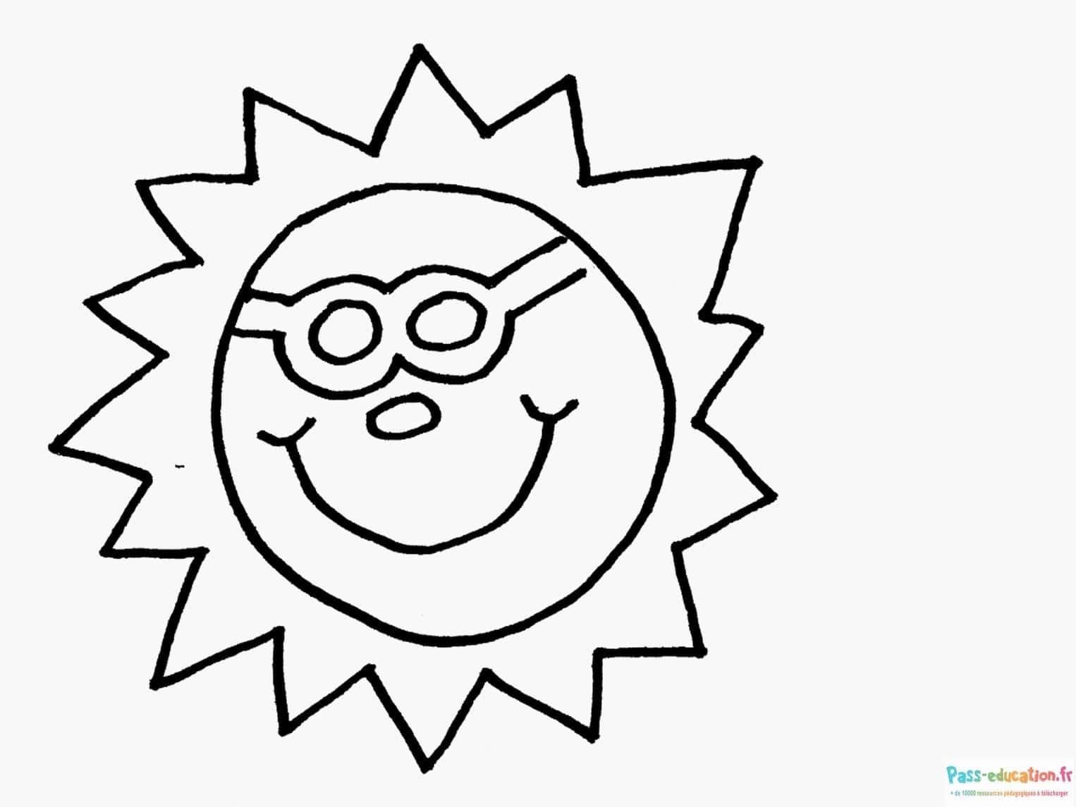Coloriage Soleil souriant à imprimer et colorier