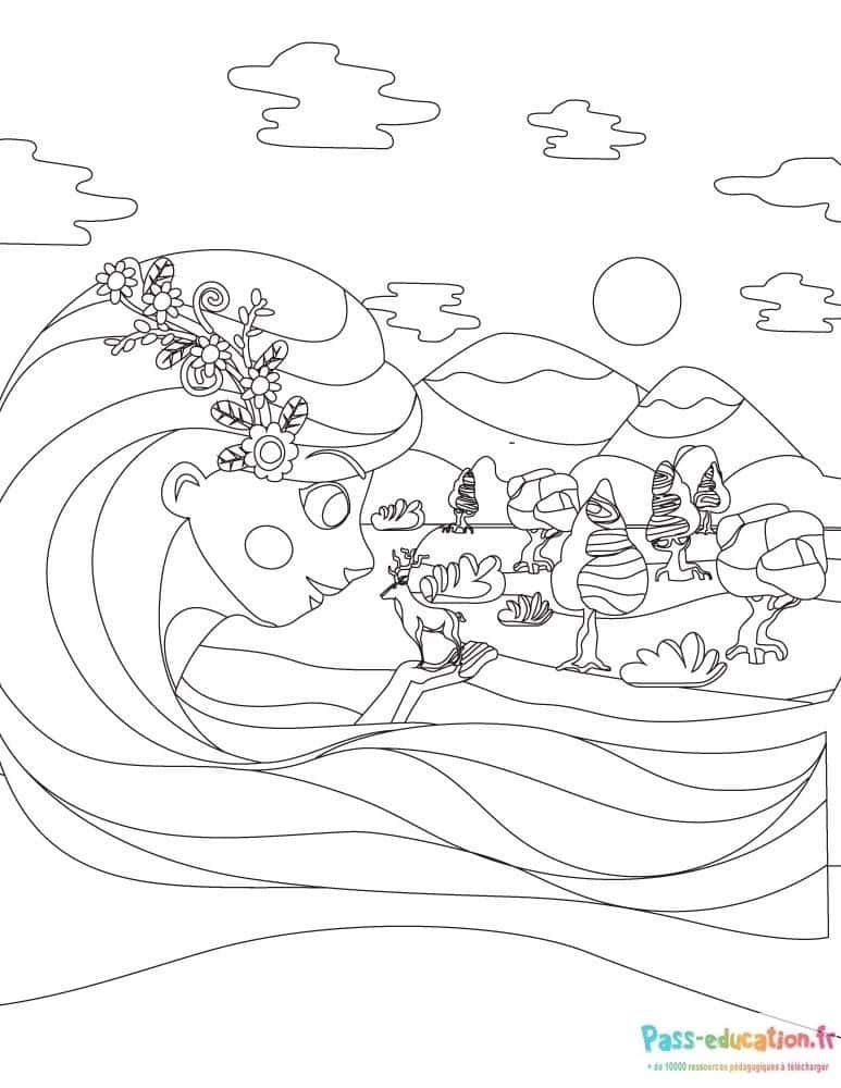 Coloriage Nature poétique à imprimer et colorier