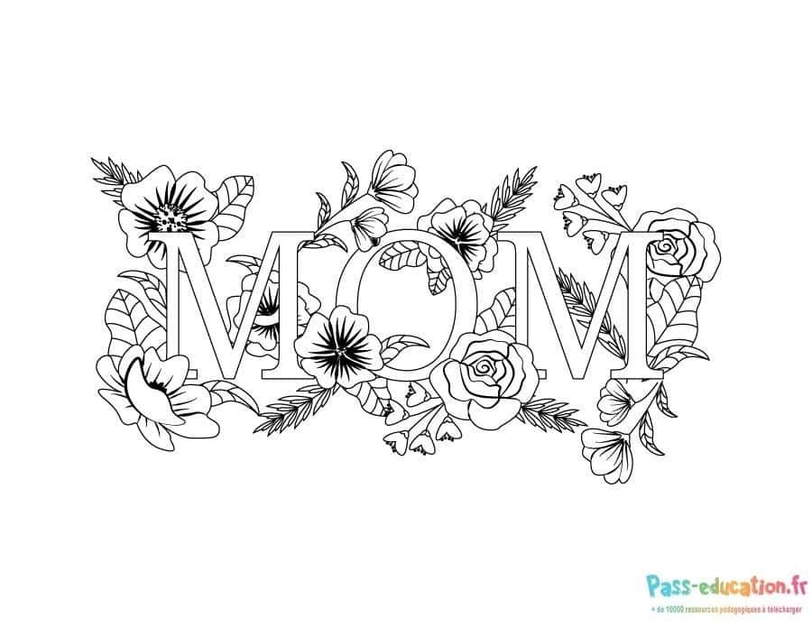 Coloriage Amour de Maman à imprimer et colorier