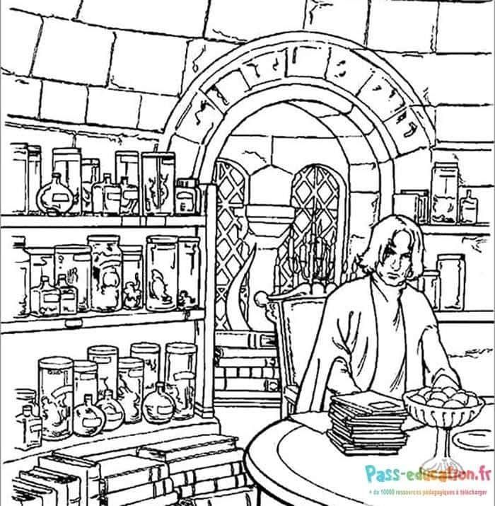 Coloriage Laboratoire de potions à imprimer et colorier