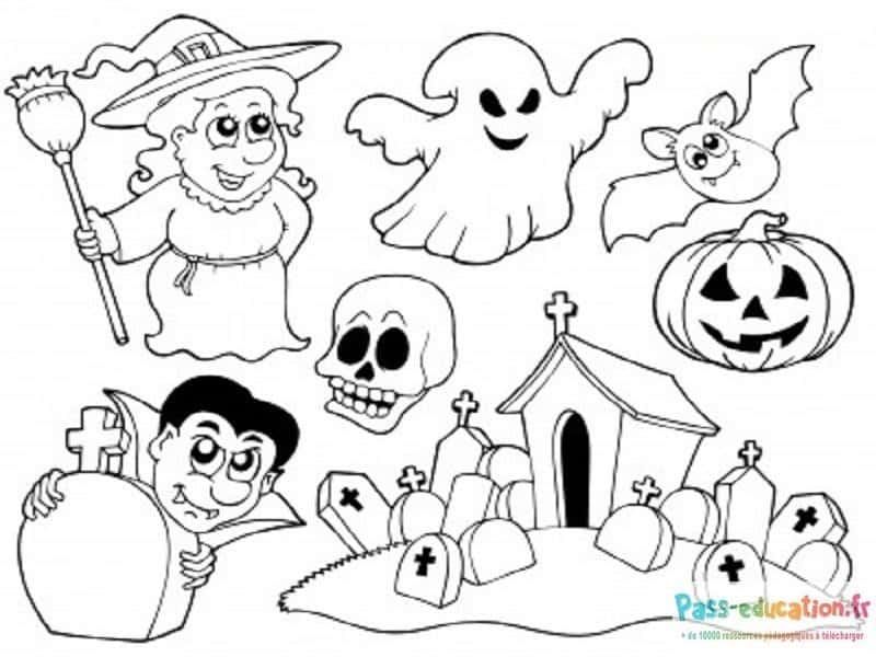 Coloriage Fête d'Halloween à imprimer et colorier