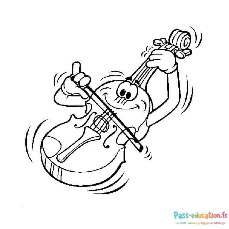 Coloriage Violoniste Squelette à imprimer et colorier