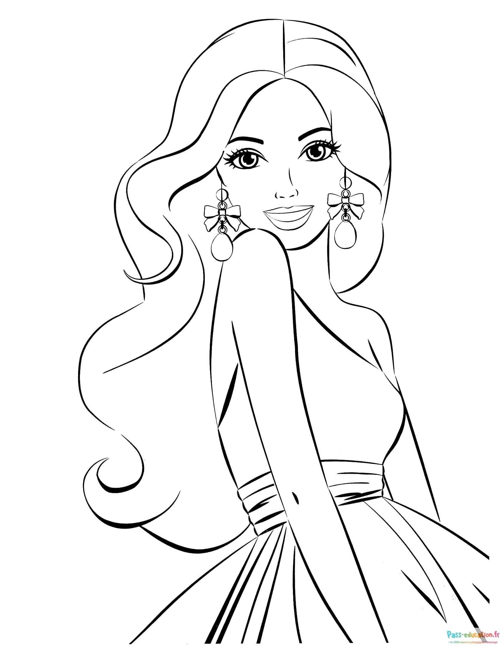 Coloriage Barbie élégante à imprimer et colorier