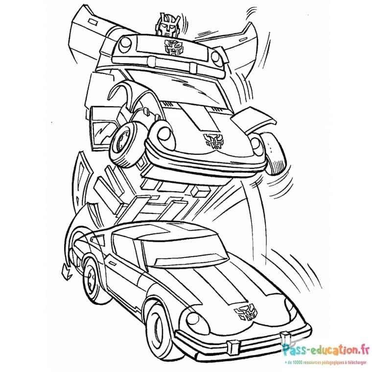 Coloriage Voiture robot à imprimer et colorier