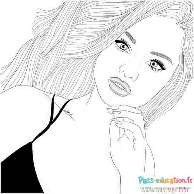 Coloriage Jeune fille lisant à imprimer et colorier
