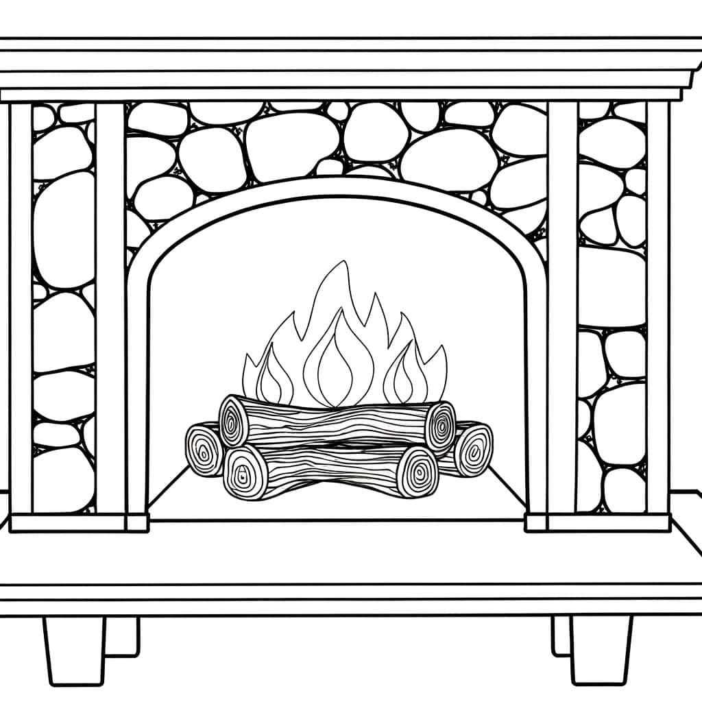 Coloriage Cheminée stylisée à imprimer et colorier