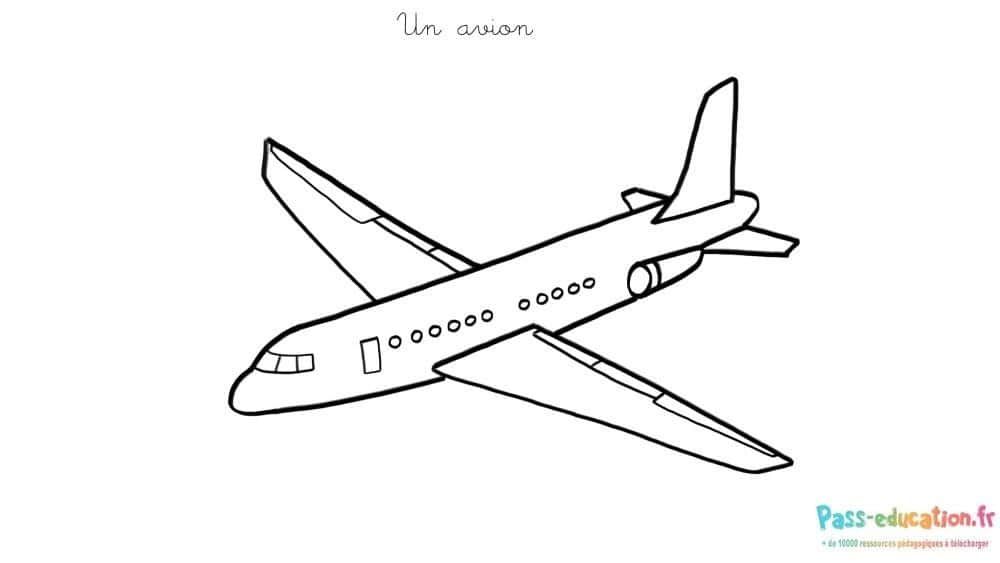 Coloriage Avion en vol à imprimer et colorier