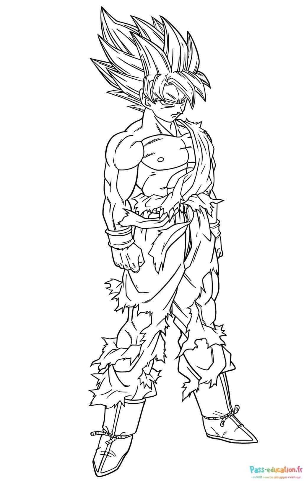 Coloriage Guerrier Super Saiyan à imprimer et colorier