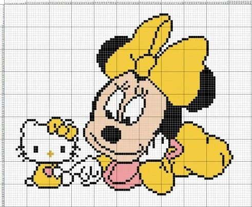 Coloriage Minnie et Hello Kitty à imprimer et colorier