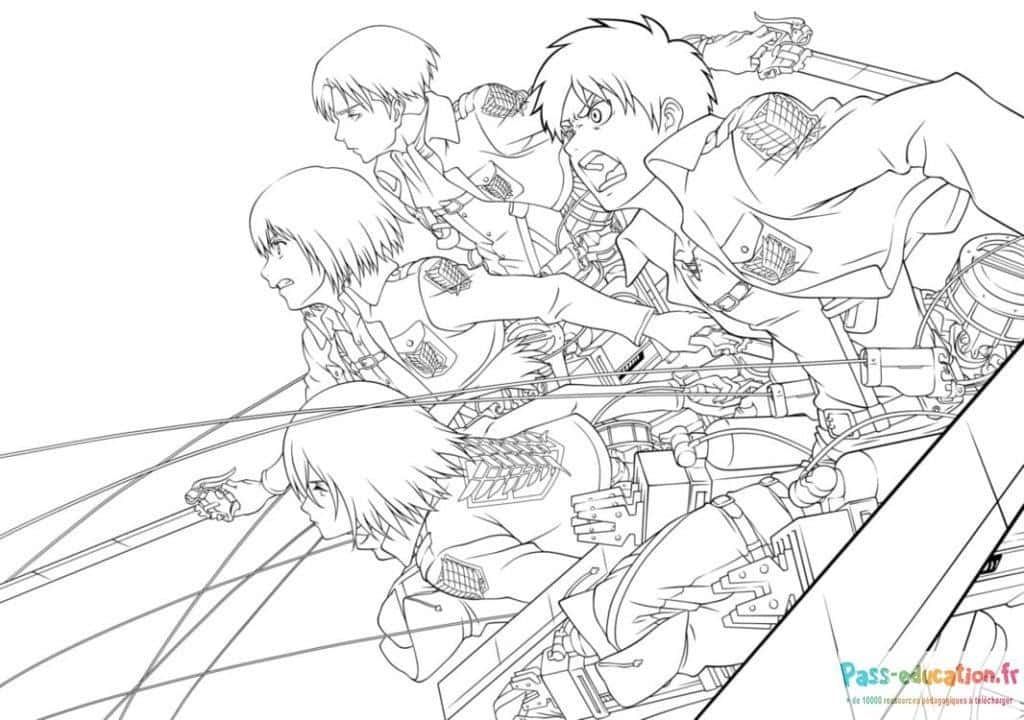 Coloriage Attaque des Titans à imprimer et colorier