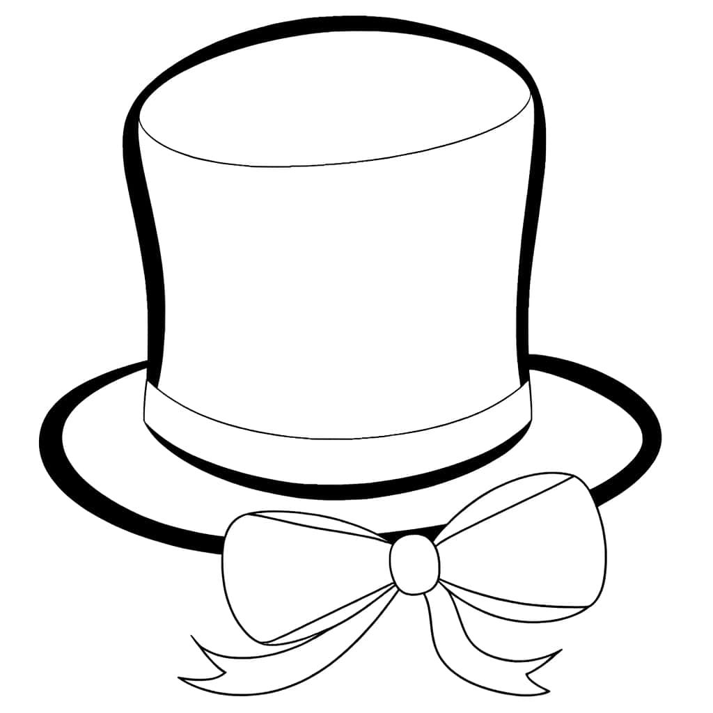 Coloriage Chapeau haut-de-forme à imprimer et colorier