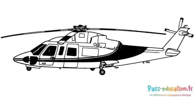 Coloriage Hélicoptère en vol à imprimer et colorier