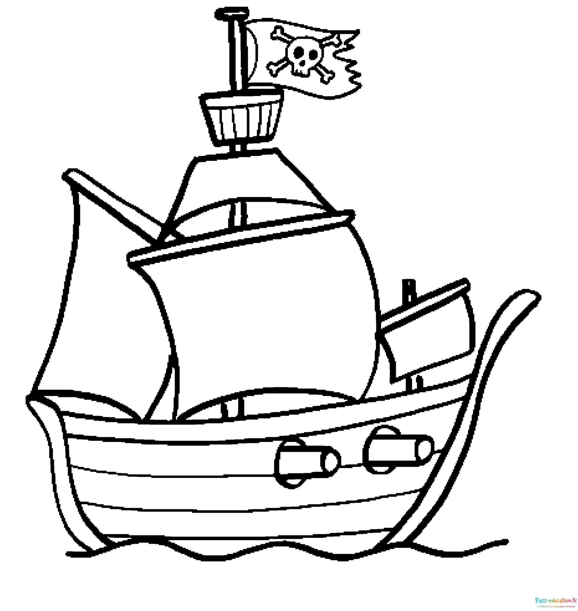 Coloriage Bateau Pirate à imprimer et colorier