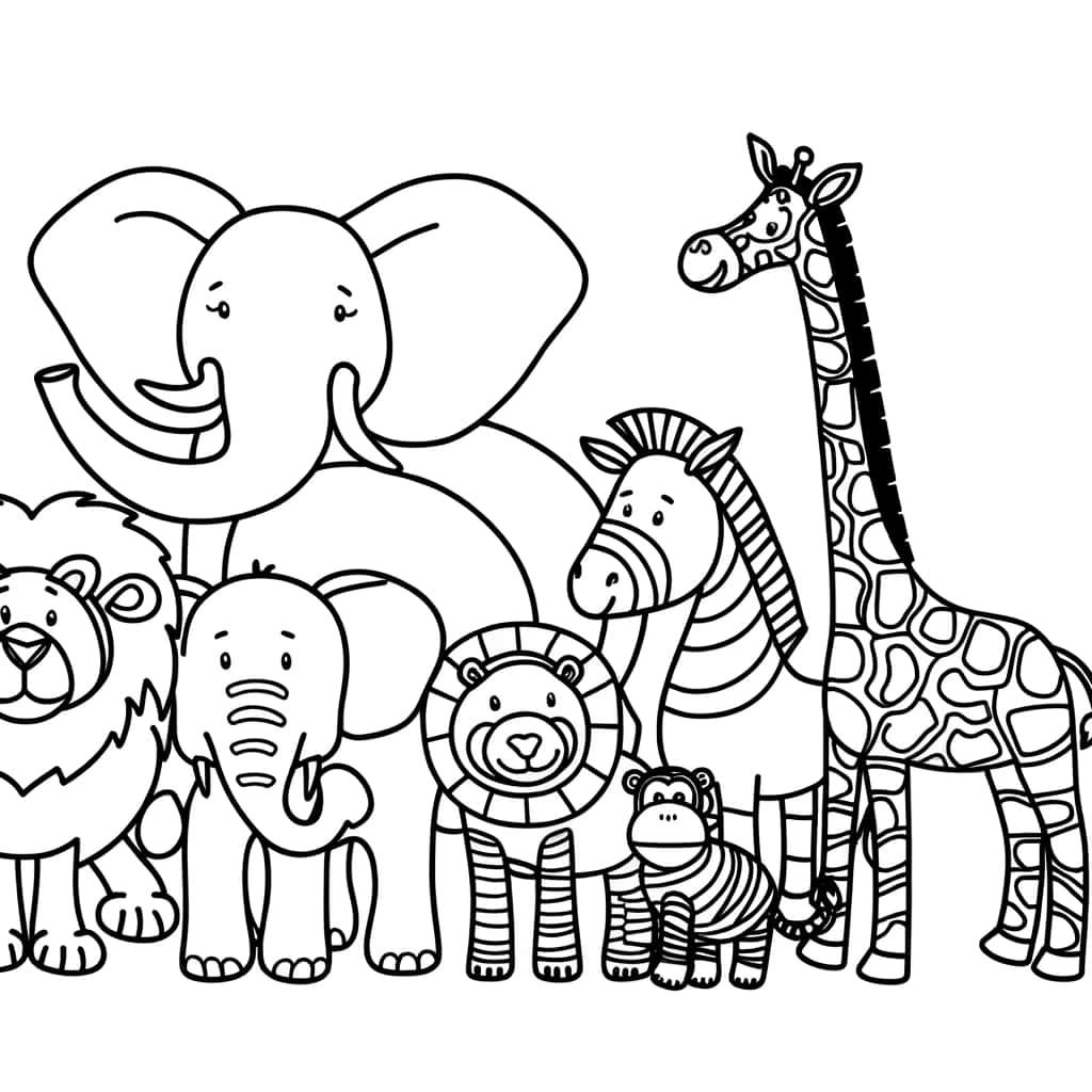 Coloriage Animaux du zoo à imprimer et colorier