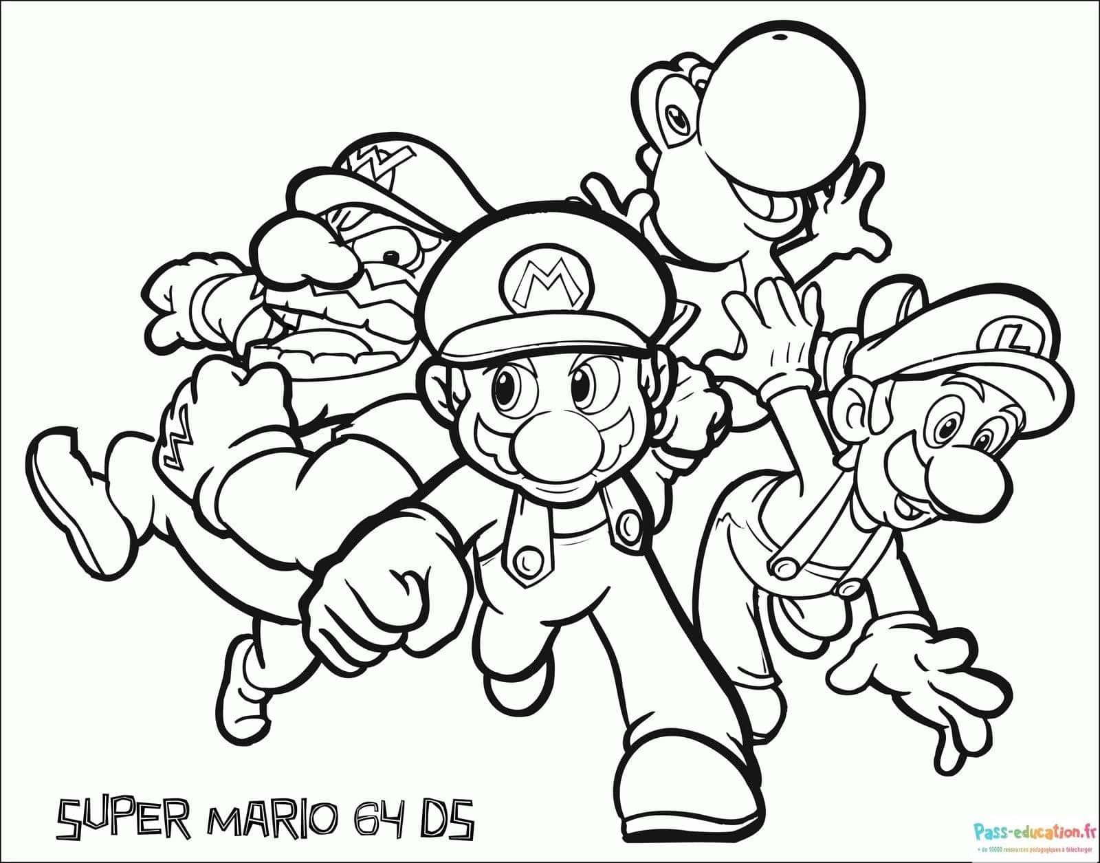 Coloriage Super Mario 64 DS à imprimer et colorier