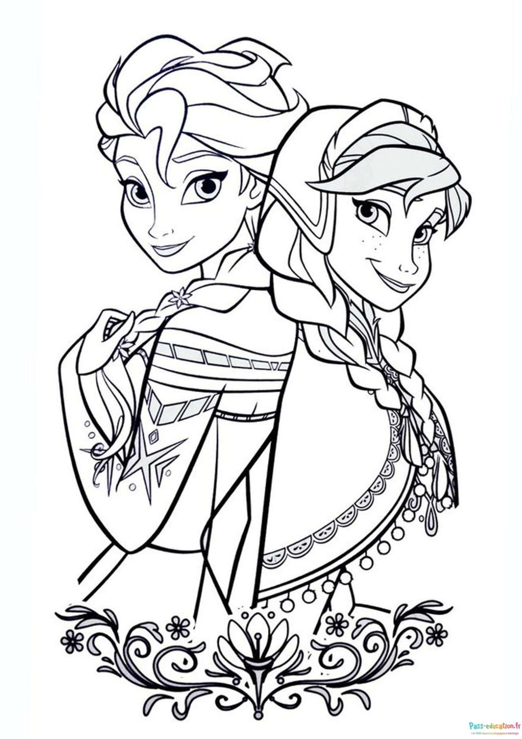 Coloriage Jeunes filles élégantes à imprimer et colorier
