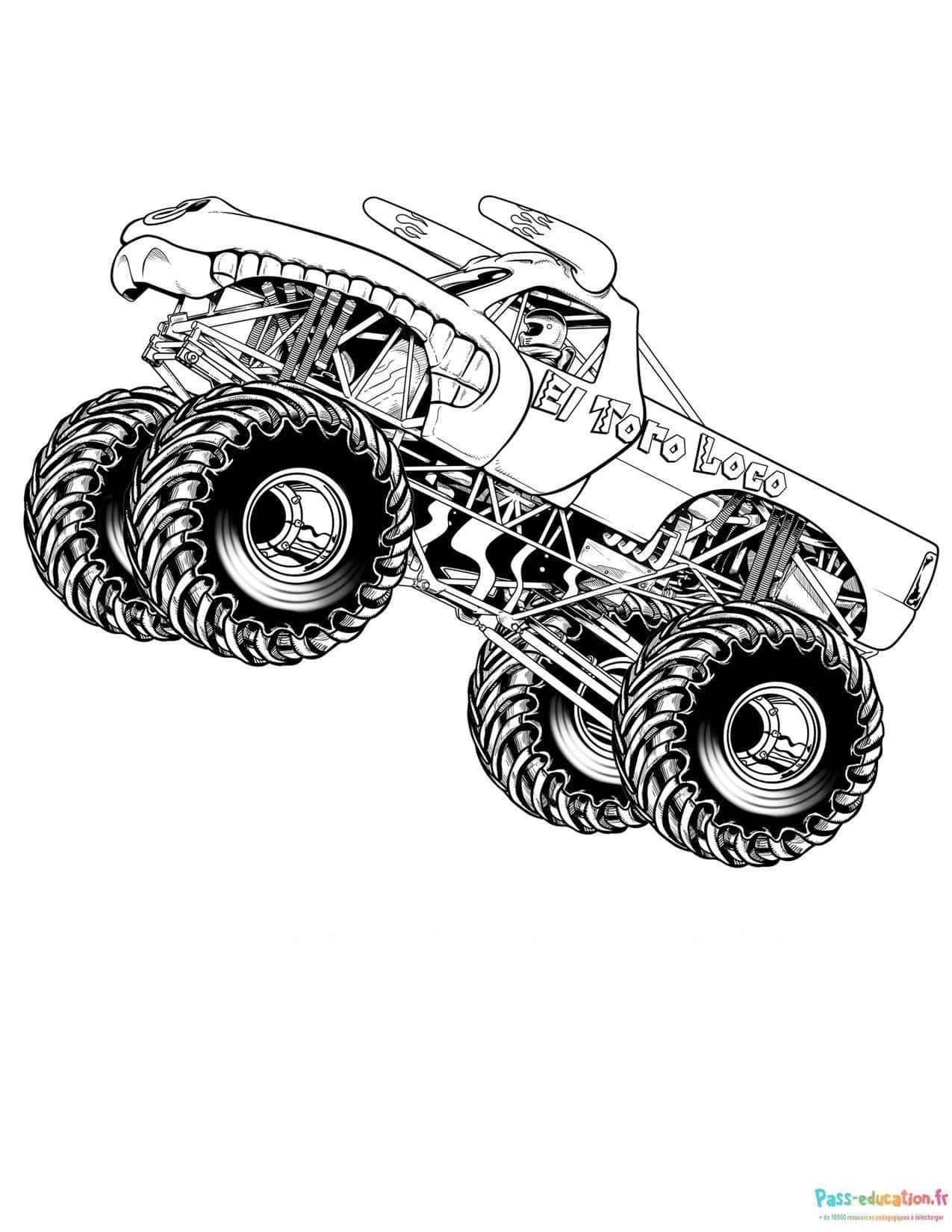 Coloriage Camion Monstre à imprimer et colorier