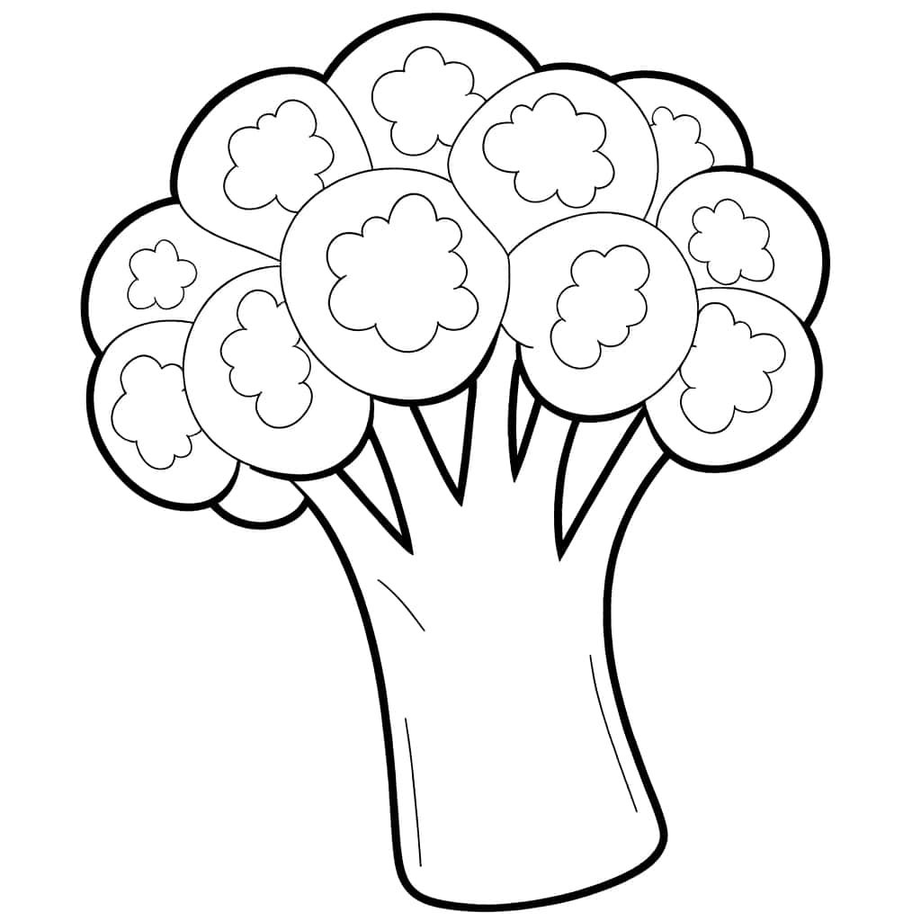 Coloriage Brocoli stylisé à imprimer et colorier
