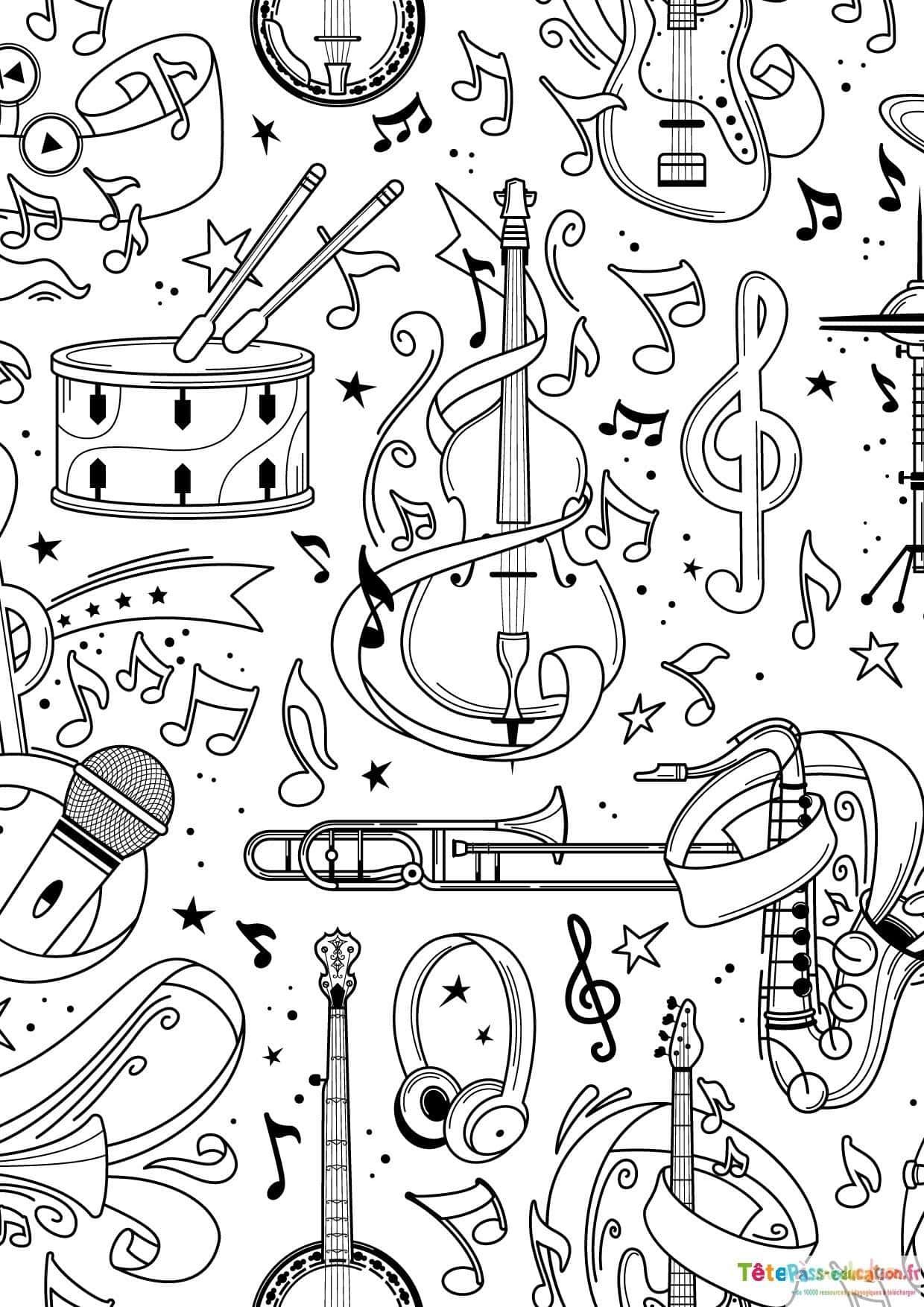 Coloriage Fête musicale à imprimer et colorier