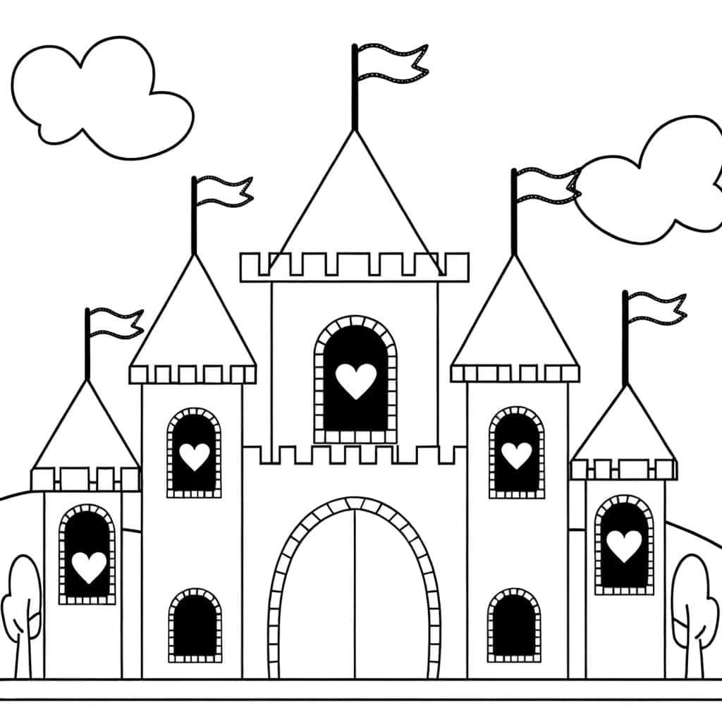 Coloriage Château de princesse à imprimer et colorier
