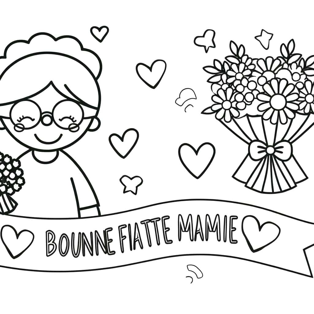 Coloriage Fête des grands-mères à imprimer et colorier
