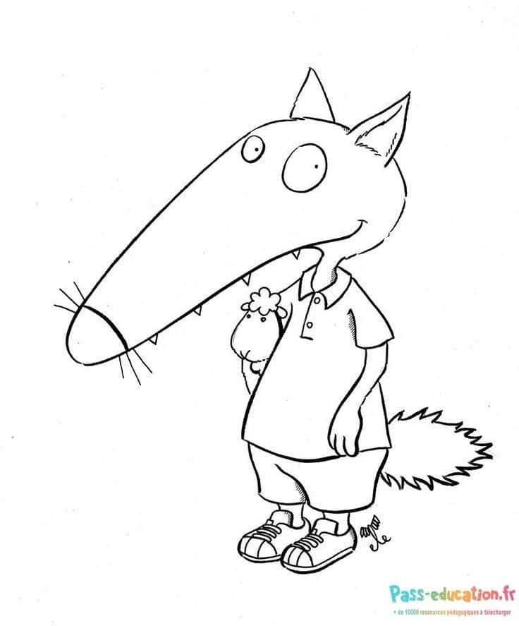 Coloriage Loup décontracté à imprimer et colorier