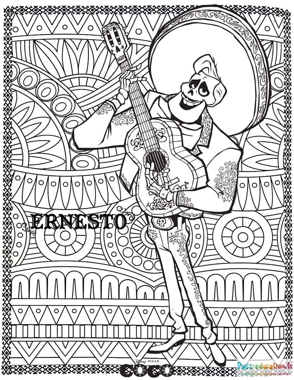 Coloriage Ernesto de Coco à imprimer et colorier
