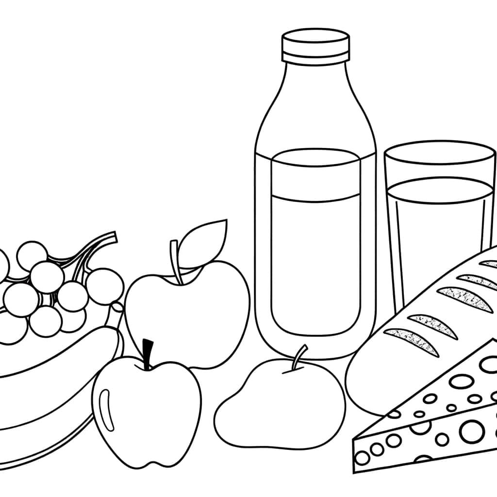 Coloriage Aliments sains à imprimer et colorier