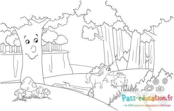 Coloriage Forêt enchantée à imprimer et colorier