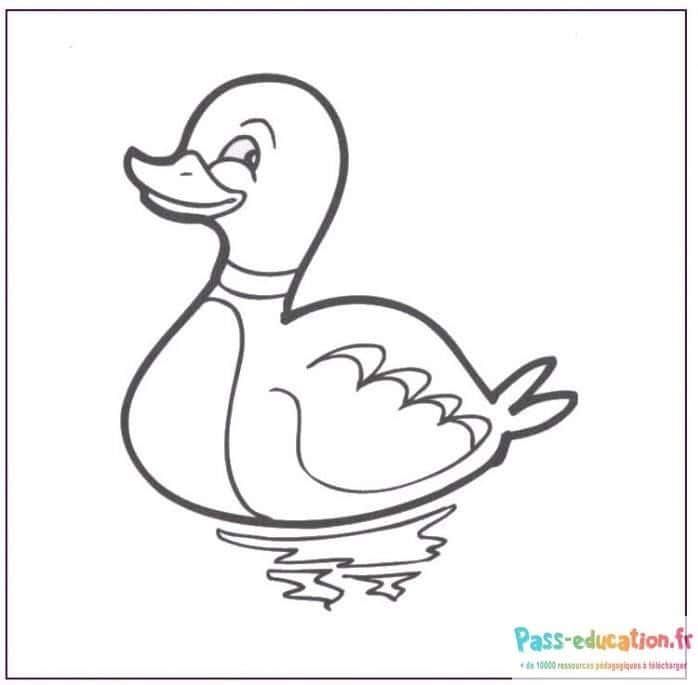 Coloriage Canard souriant à imprimer et colorier